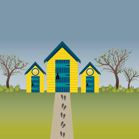 illustration house handscape